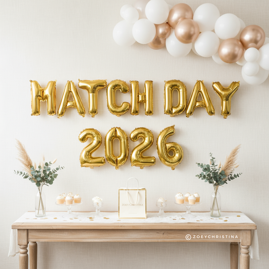 Match Day Foil Letter Balloons – 16” Air-Fill Only Residency Celebration Kit