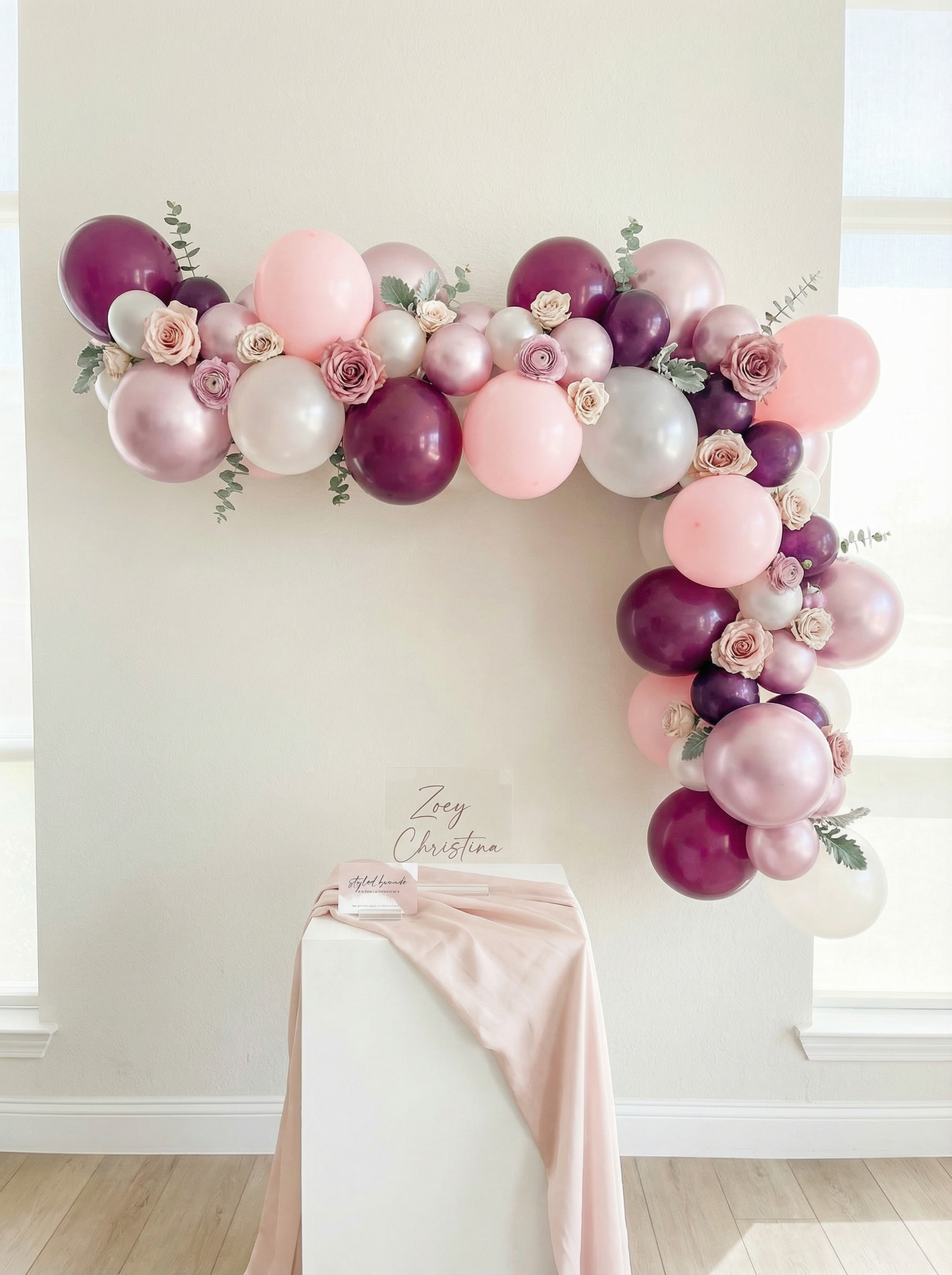 Pink Amethyst Balloon Garland Kit - Pink & Purple Party Decor for Bachelorette Parties, Sleepovers, 21st Birthdays