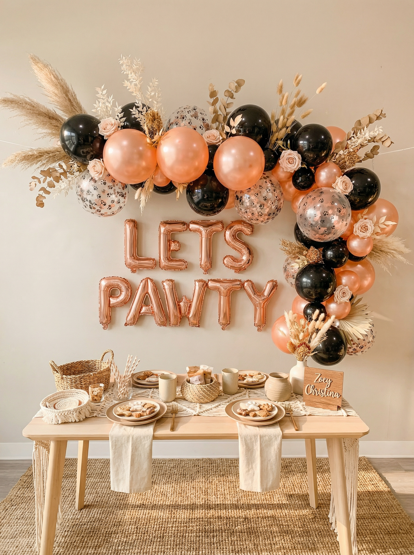 Dog & Cat Birthday Balloon Garland – Elegant & Fun Pawty Supplies