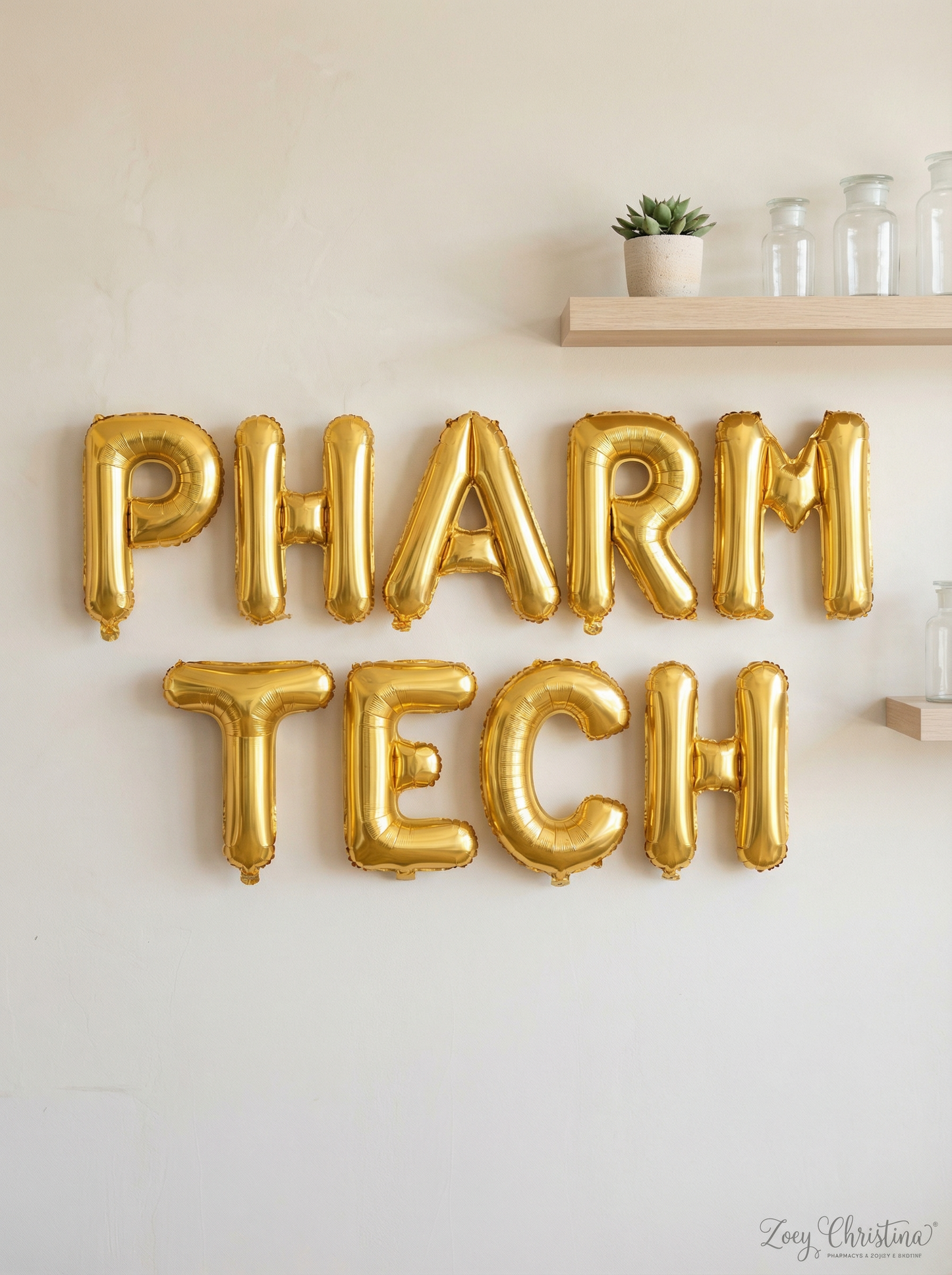 Pharm Tech Celebration Balloons – Foil Letter Banner (Multiple Sayings!)