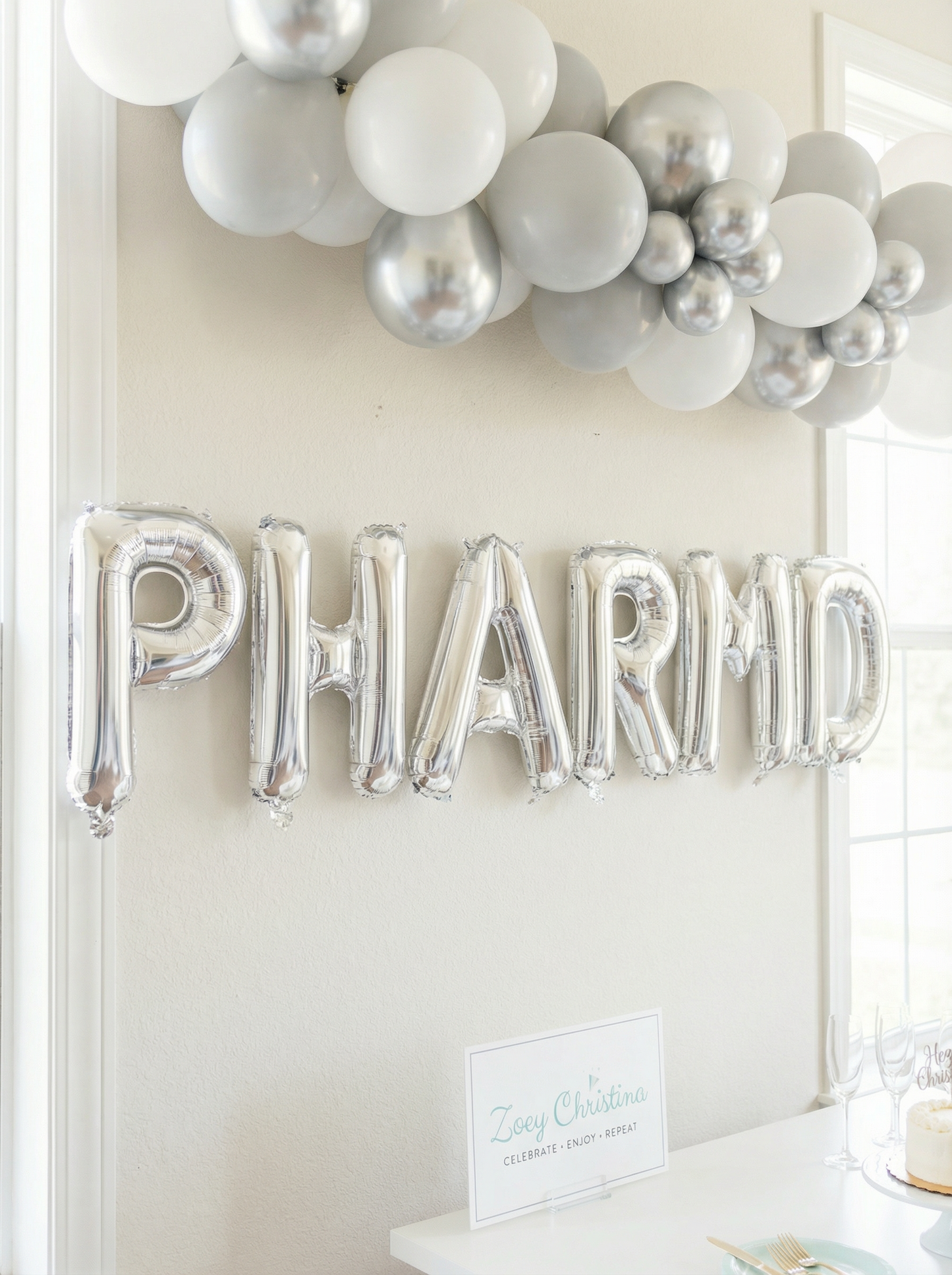 Pharm Tech Celebration Balloons – Foil Letter Banner (Multiple Sayings!)