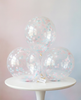 Clear Gender Reveal Confetti Balloon – Light Blue & Light Pink Confetti [25 Pack]