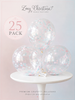 Clear Gender Reveal Confetti Balloon – Light Blue & Light Pink Confetti [25 Pack]