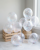 Clear Gender Reveal Confetti Balloon – Light Blue & Light Pink Confetti [25 Pack]