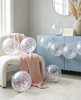 Clear Gender Reveal Confetti Balloon – Light Blue & Light Pink Confetti [25 Pack]