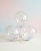 Clear Gender Reveal Confetti Balloon – Light Blue & Light Pink Confetti [25 Pack]