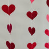 Red Glitter Heart Garland Backdrop: Bridal Shower, Photo Booth Decor (12 Strips)