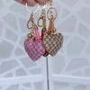 Rhinestone Heart Keychain: Sparkly Purse Charm with Tassel