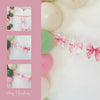 Pink Bow Banner – Girly Ribbon Garland for Bachelorette, Birthday, or Coquette Party Decor | Printed Bow Pennant, Pink Bow Garland