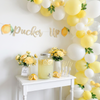 Pucker Up" Gold Glitter Banner – Lemon-Themed Party Decoration
