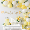 Pucker Up" Gold Glitter Banner – Lemon-Themed Party Decoration