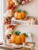 Cute Orange Pumpkin Foil Balloon with Green Stem & Leaves - Fall Party, Harvest