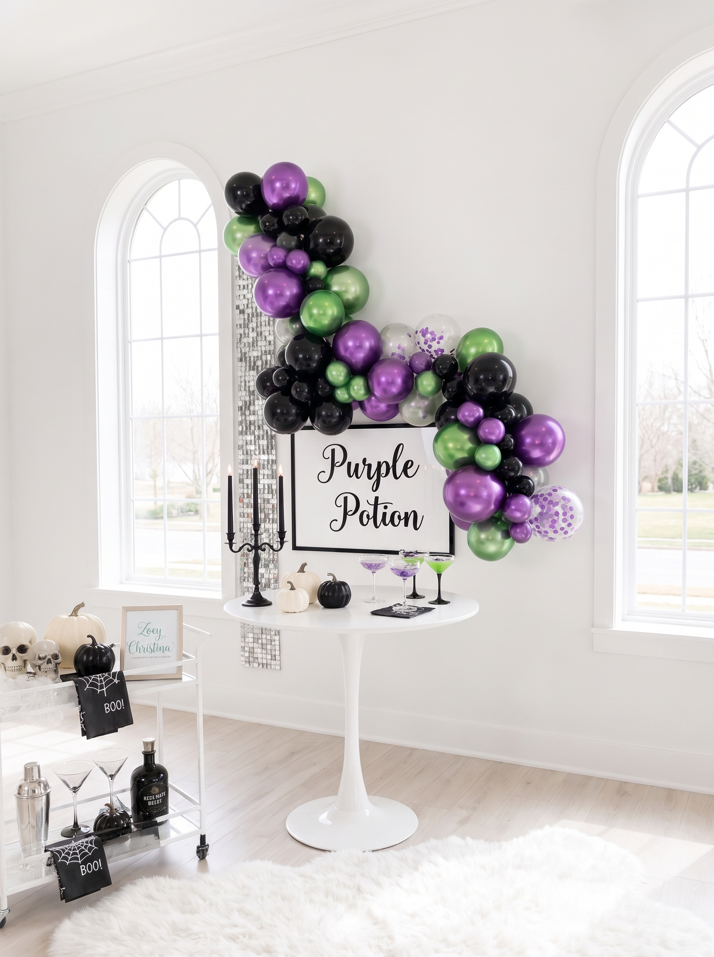 Purple and Green Balloon Garland Kit
