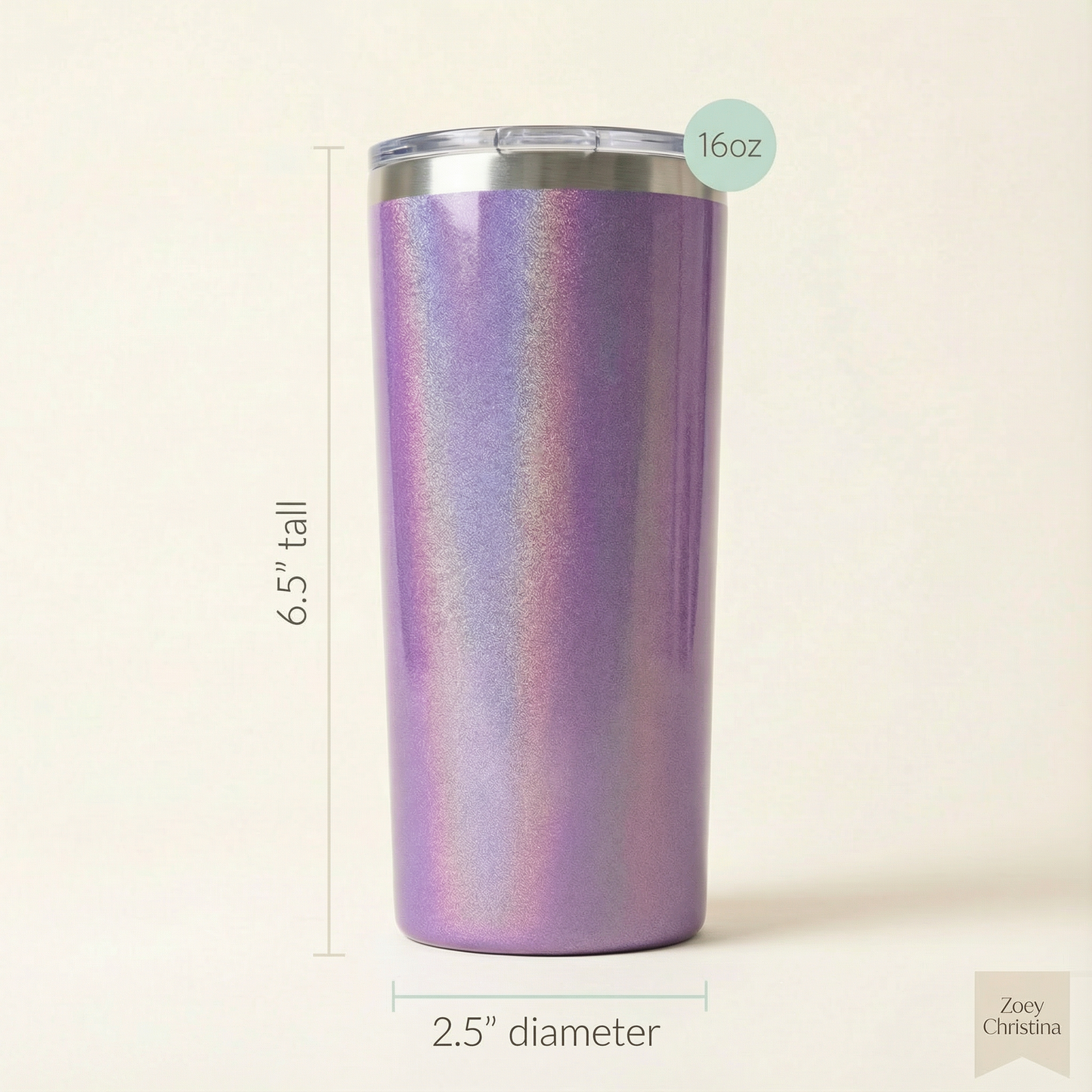 Hygiene Queen Tumbler – Purple Glitter Dental Tumbler for Dental Hygienists – 16 oz Stainless Steel Cup with Lid & Straw – Limited Edition Dental Assistant Gift