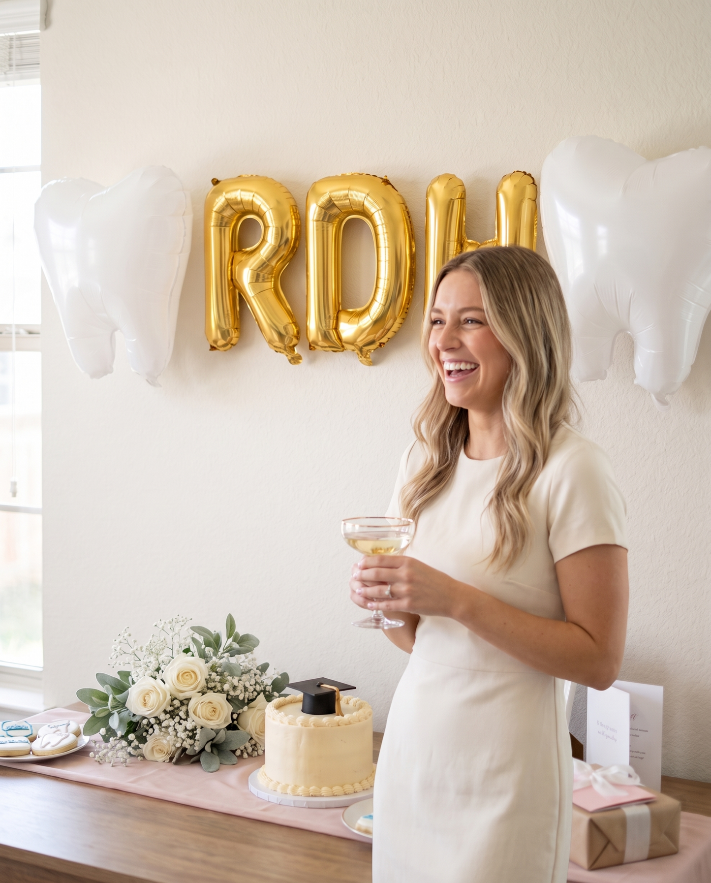 RDH Graduation Balloon Set with Tooth Balloons | Dental Hygienist Graduation Party Decor