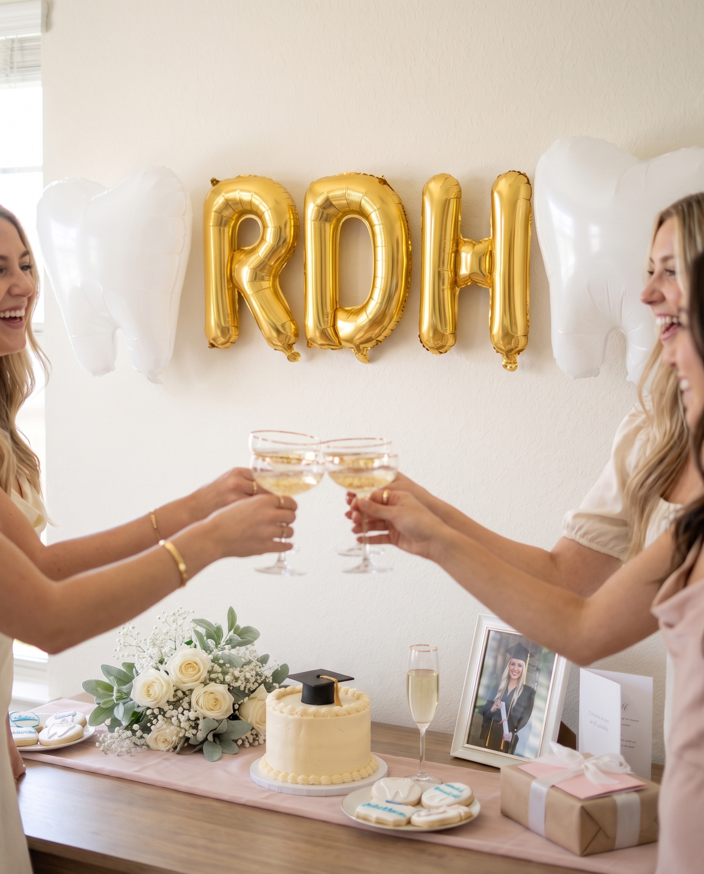 RDH Graduation Balloon Set with Tooth Balloons | Dental Hygienist Graduation Party Decor
