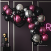 Death to My Youth Balloon Garland Kit – Deep Pink, Black & Silver Party Decor