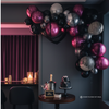 Death to My Youth Balloon Garland Kit – Deep Pink, Black & Silver Party Decor