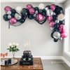 Death to My Youth Balloon Garland Kit – Deep Pink, Black & Silver Party Decor