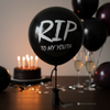 RIP to My Youth Black Latex Balloons – 12” Over-the-Hill & Spooky Birthday Decor