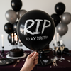 RIP to My Youth Black Latex Balloons – 12” Over-the-Hill & Spooky Birthday Decor