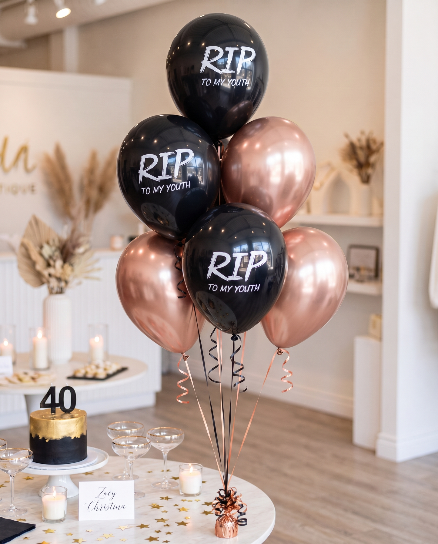 Multi Pack - Death to my 20s party decorations, Youth Twenties RIP Party, Black balloon bouquet, RIP to my youth Black balloon party for her