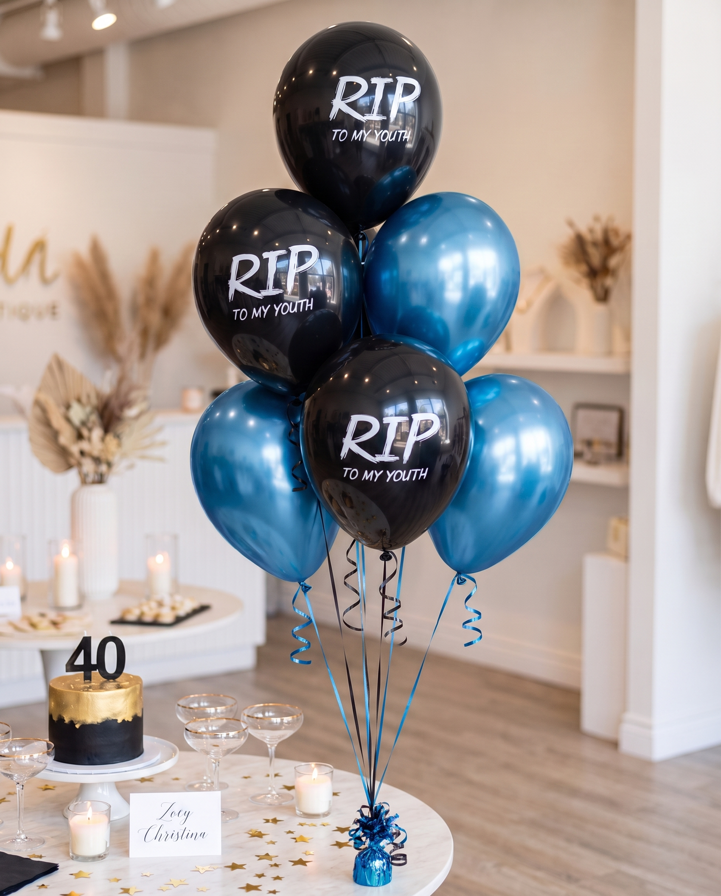 Multi Pack - Death to my 20s party decorations, Youth Twenties RIP Party, Black balloon bouquet, RIP to my youth Black balloon party for her