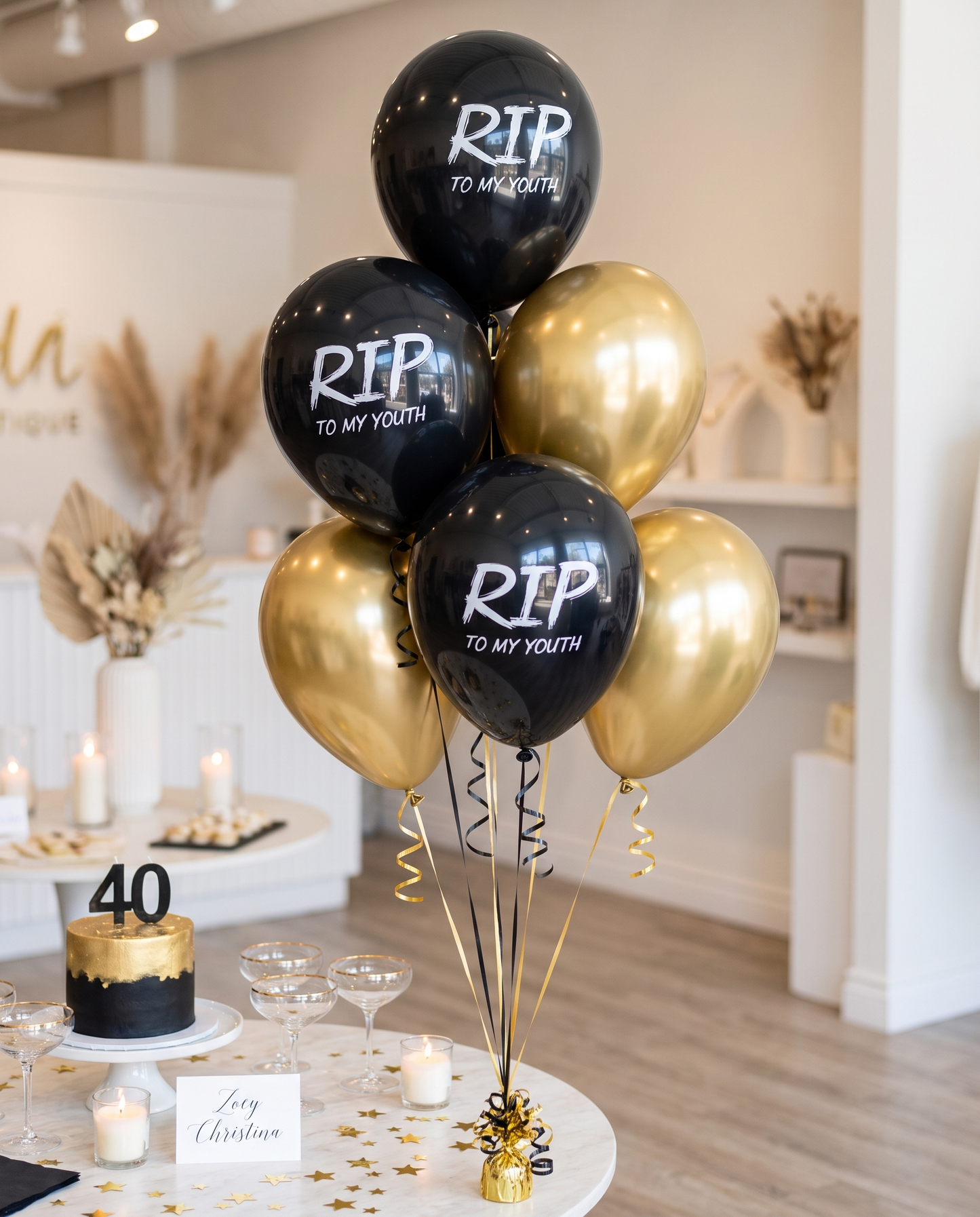 Multi Pack - Death to my 20s party decorations, Youth Twenties RIP Party, Black balloon bouquet, RIP to my youth Black balloon party for her