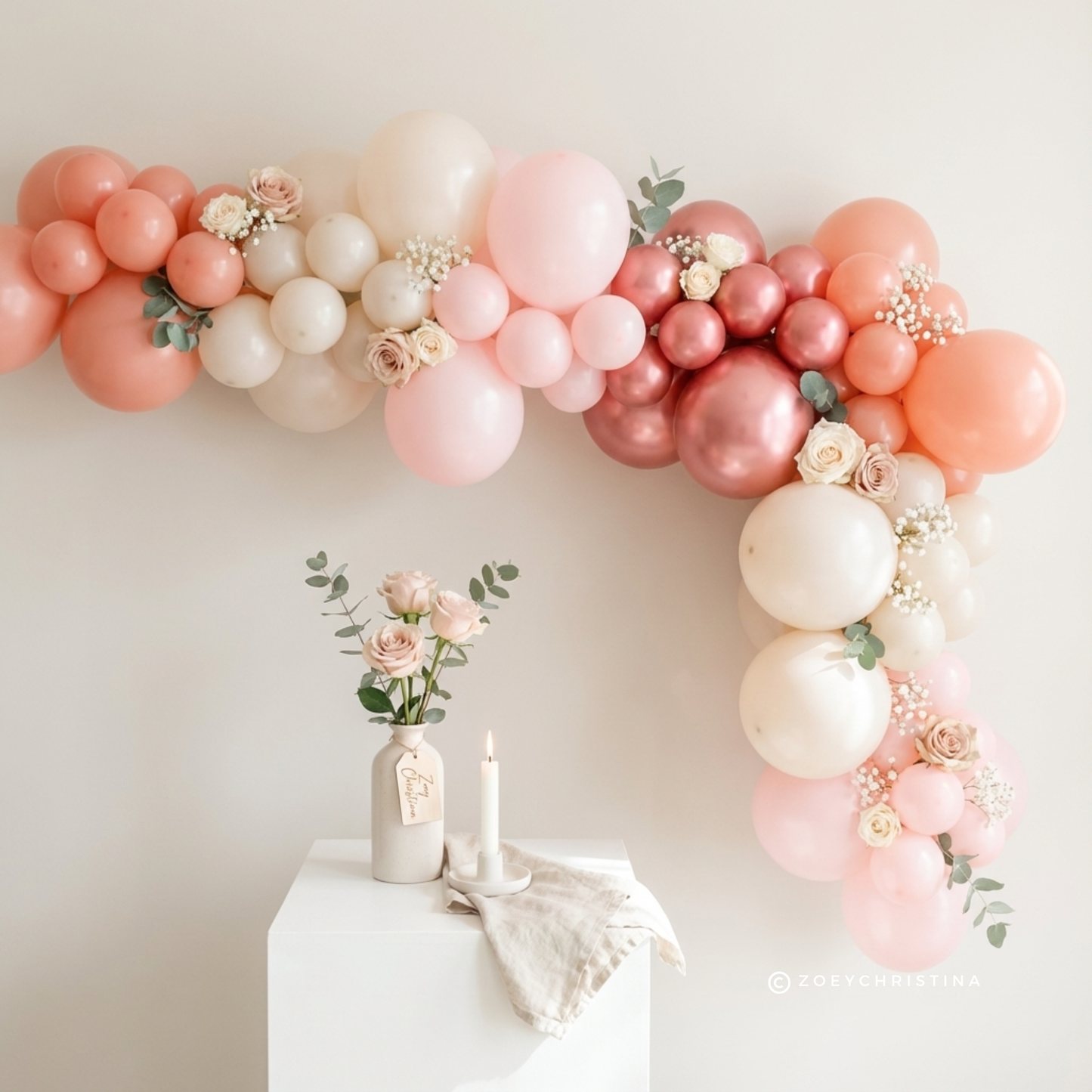 Rosewood Blush Balloon Garland Kit – Rose Gold & Blush Pink Balloon Arch