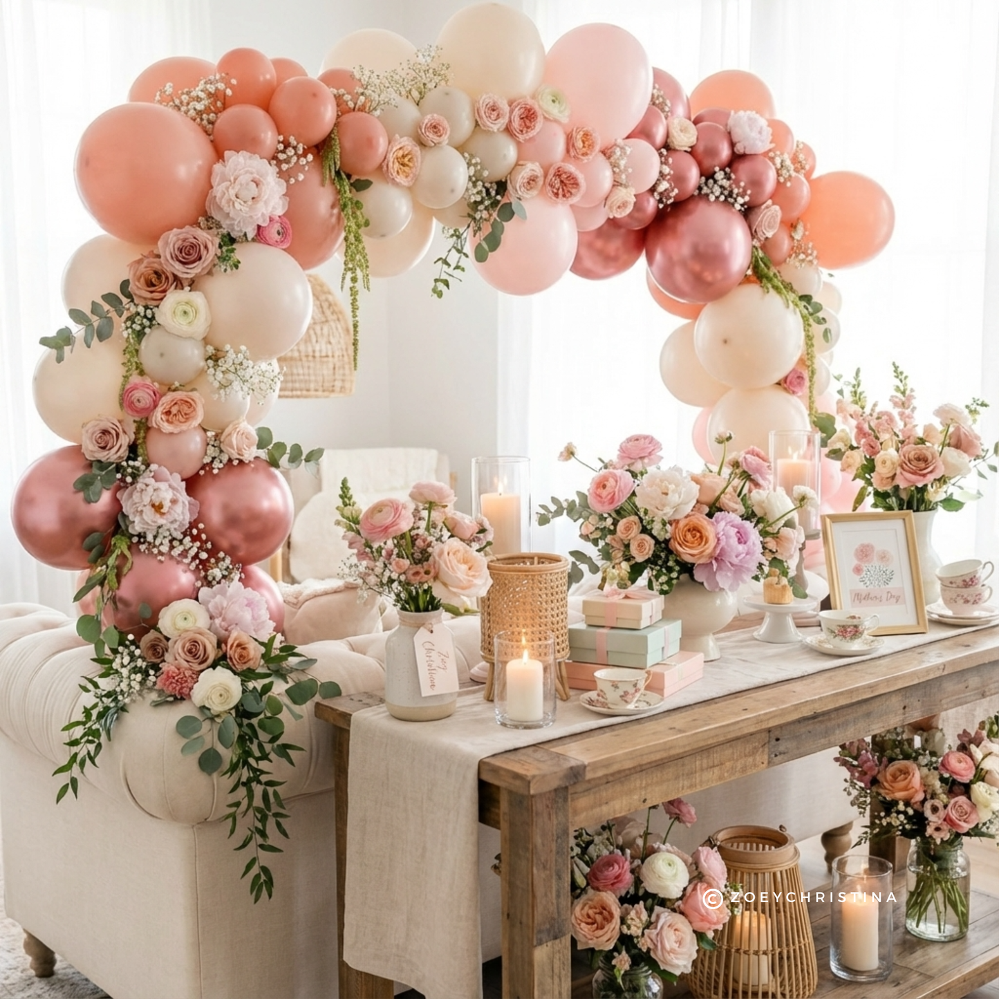 Rosewood Blush Balloon Garland Kit – Rose Gold & Blush Pink Balloon Arch
