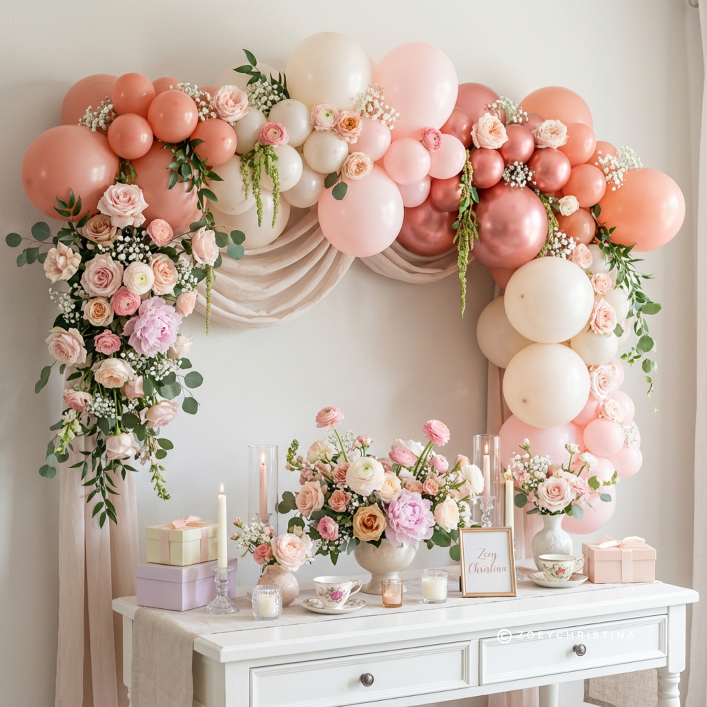 Rosewood Blush Balloon Garland Kit – Rose Gold & Blush Pink Balloon Arch