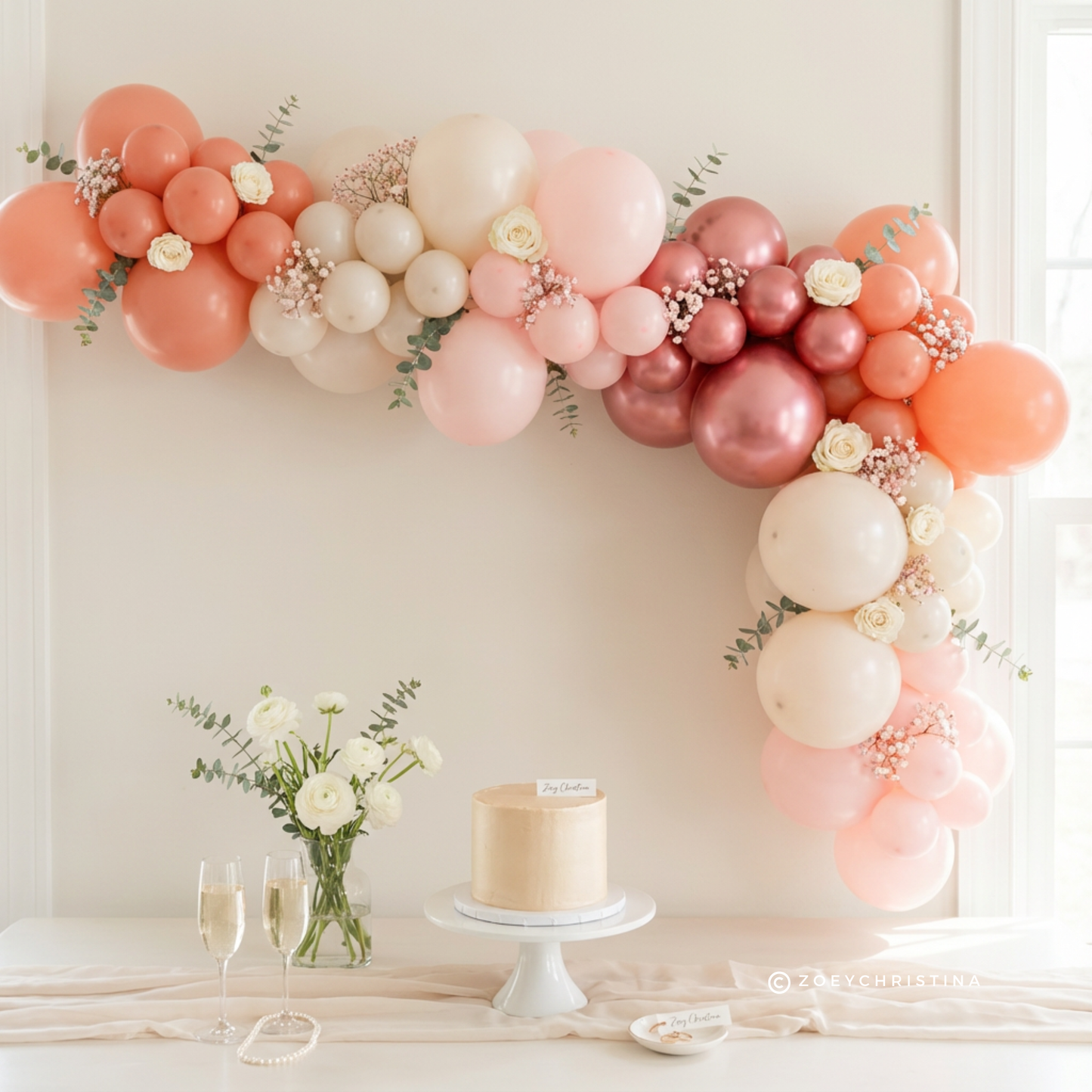 Rosewood Blush Balloon Garland Kit – Rose Gold & Blush Pink Balloon Arch