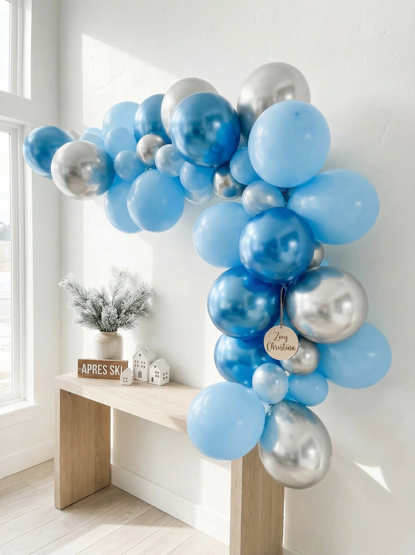 Last toast on the slopes theme - Blue Decor for Boy Baby Showers, Blue Themed Bachelorette Parties, Gender Reveal, Ice Snow and Celebrations