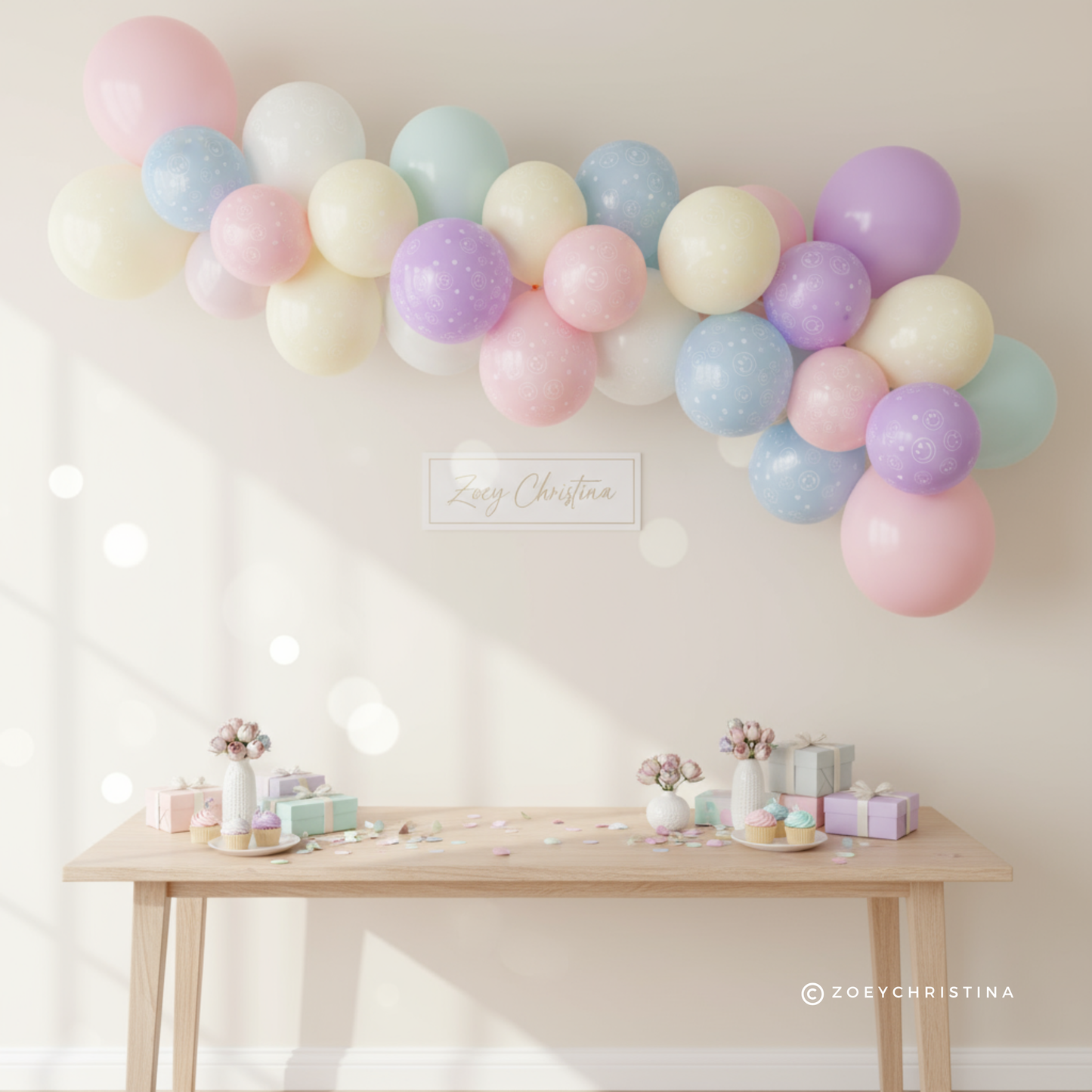 Smiley Face Pattern Balloons – Cute Pastel Party Decorations