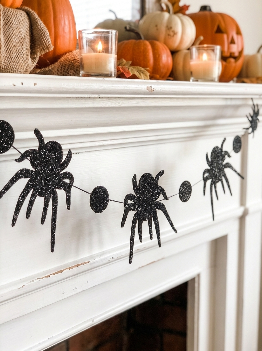 🖤 Exclusive Halloween Glitter Spider Banner –  | Up to 42” Wide