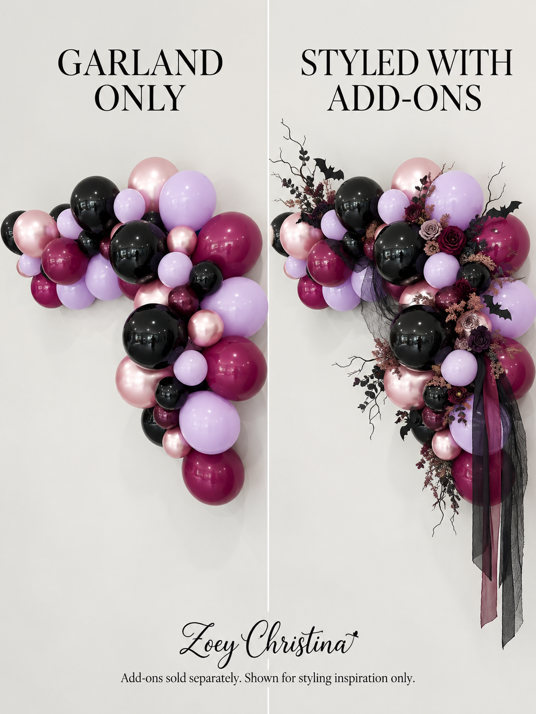 Underworld Halloween Balloon Garland Kit, Purple Black Gothic Witch Party Decorations