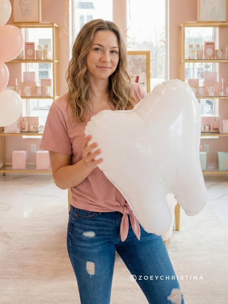 Tooth Balloon – White Foil Balloon for Dentists & Tooth Fairy Parties
