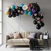 Wednesday Mood Party Decor | Moody Bright BFF Balloon Garland Kit – Dual Aesthetic Party Decor | Black & Colorful Pastel Opposites Attract