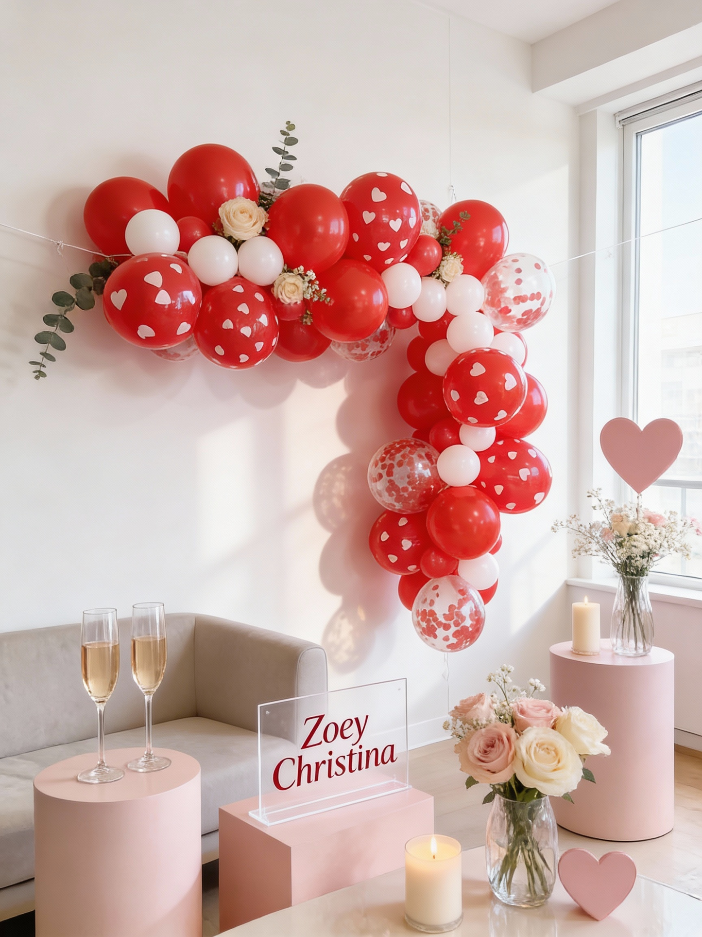 Romantic Heart Balloon Garland Kit
