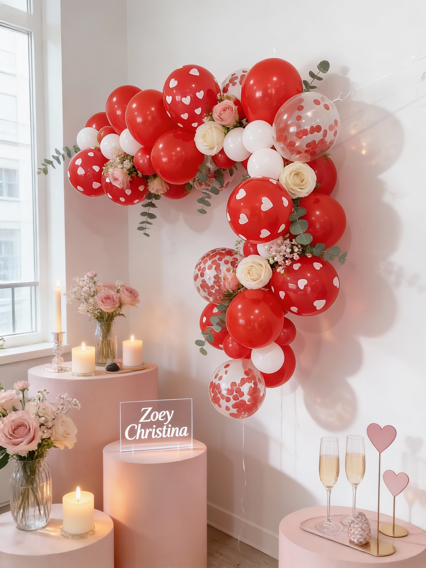 Romantic Heart Balloon Garland Kit