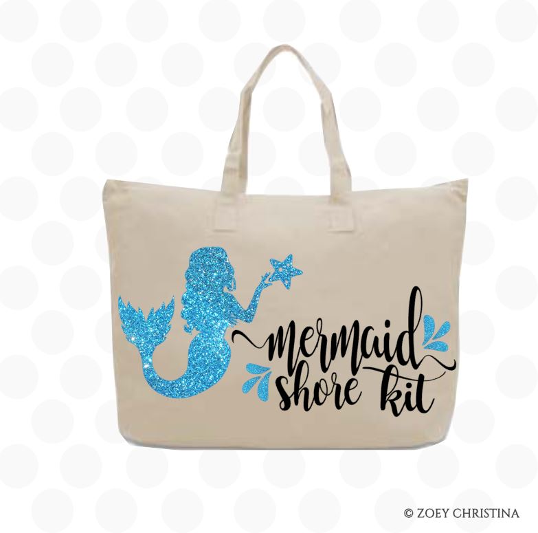 Mermaid beach bag, Mermaid shore kit to keep your shore essentails clean