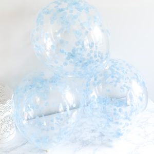 blue confetti balloons