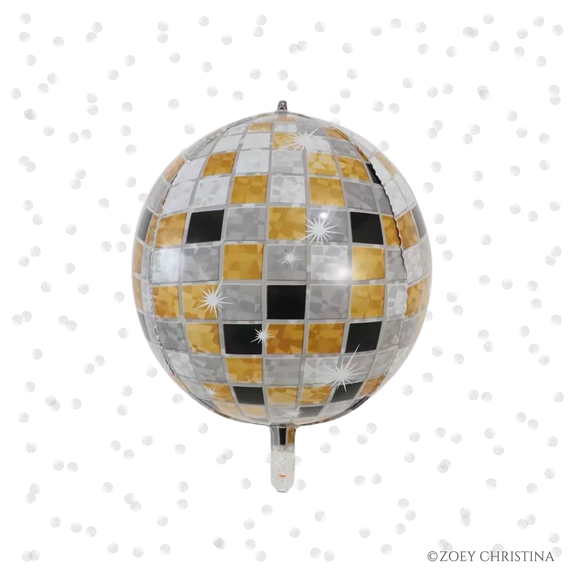 4D Gold Disco Ball Foil Balloon 18 in.